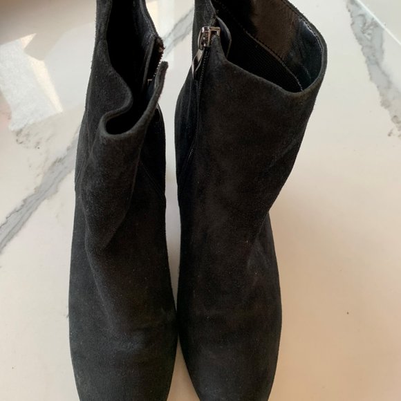 Black suede booties with crystal heel - Picture 7 of 8